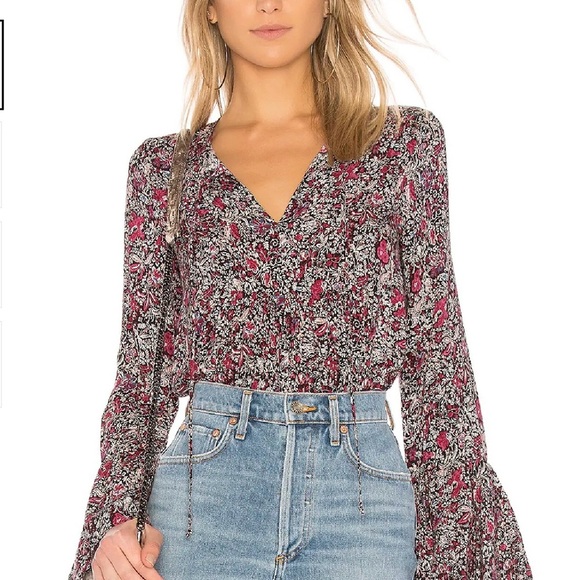 BCBGeneration Ruffle Sleeve Top Black Passion Combo Size Medium Date Night Girly - Picture 2 of 10